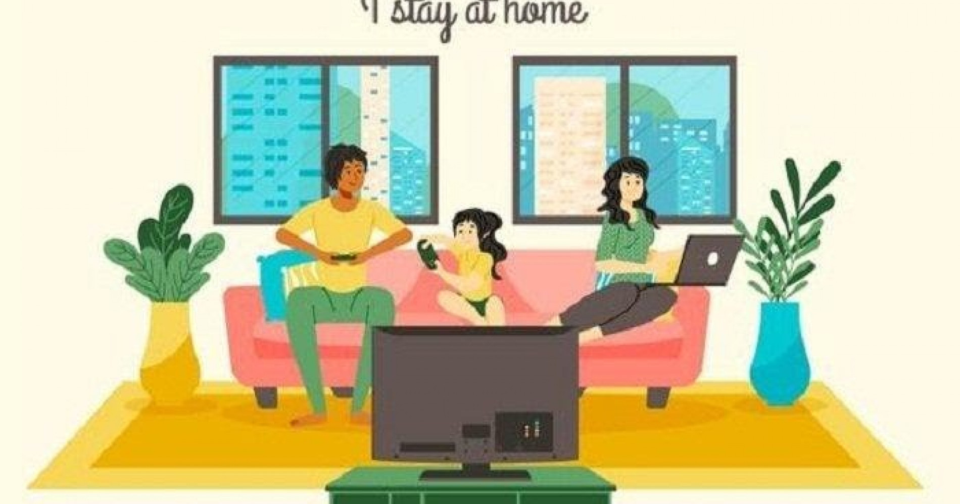 Situasi Stay at Home (sumber : https://www.google.com/amp/s/ternate.tribunnews.com/amp/2020/04/07/dirumahaja-selama-wabah-corona-ini-15-poster-stay-at-home-yang-bisa-dibagikan-ke-media-sosial)