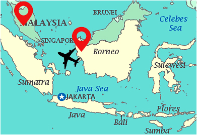 Peta Pontianak ke Kuala Lumpur (sumber gambar: pinterest, dengan pengubahan)
