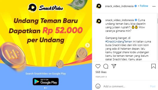 Image: Instagram Snack Video Indonesia