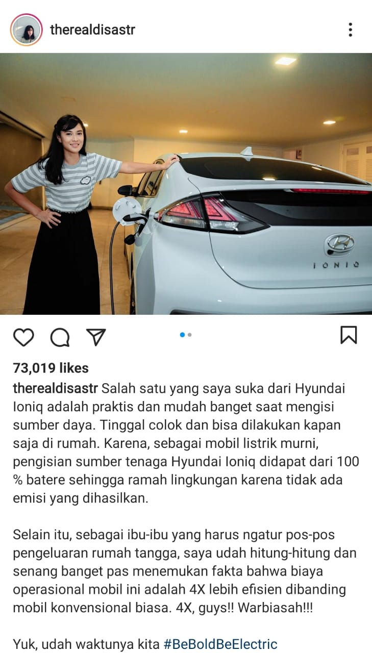 Dian Sastro - Hyundai - Image: Instagram @therealdisastr