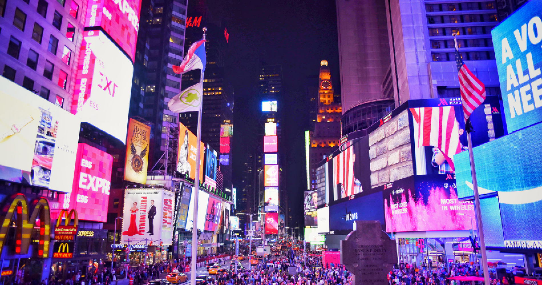 New York Times Square Illustration Web Bisnis Muda - Canva
