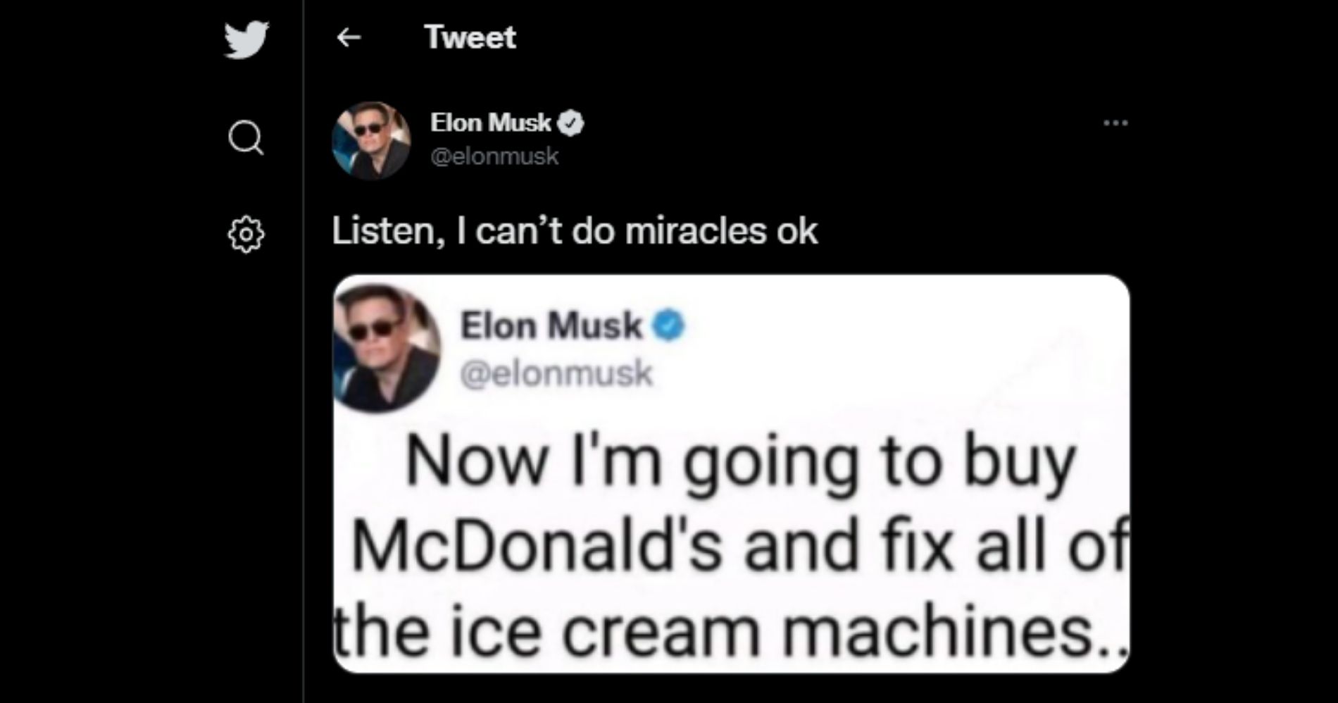 Cuitan Elon Musk tentang McDonalds Ilustrasi Bisnis Muda - Image: Twitter
