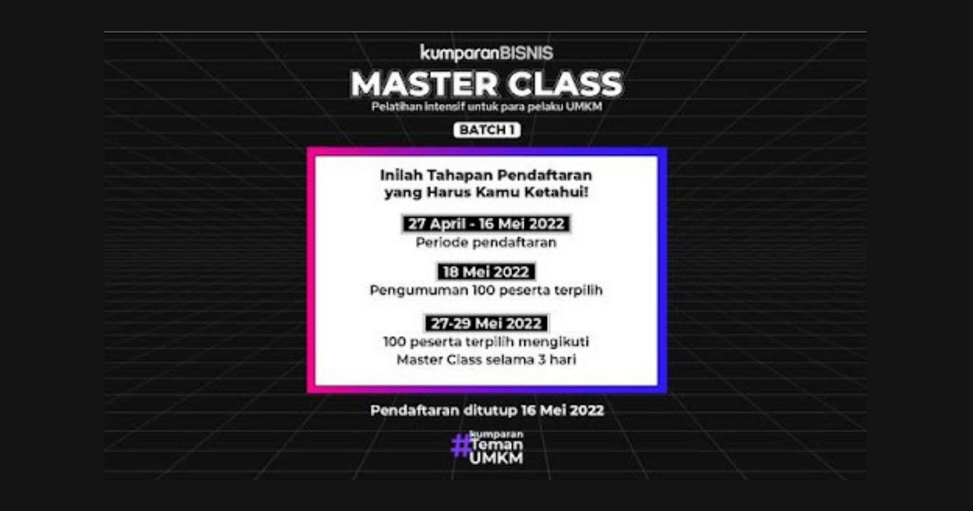 Cara Ikut Program Master Class 2022 #KumparanTemanUMKM - Image: Kumparan