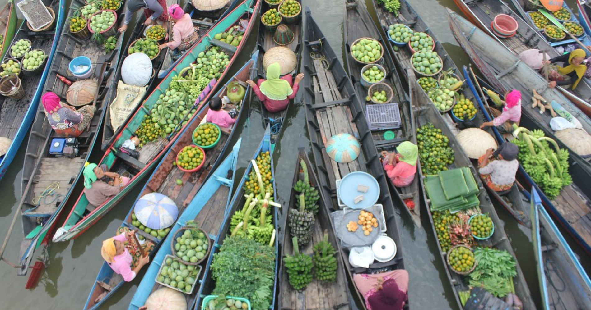 Pasar Terapung. (Foto: Muhammad Haridi, Flickr)