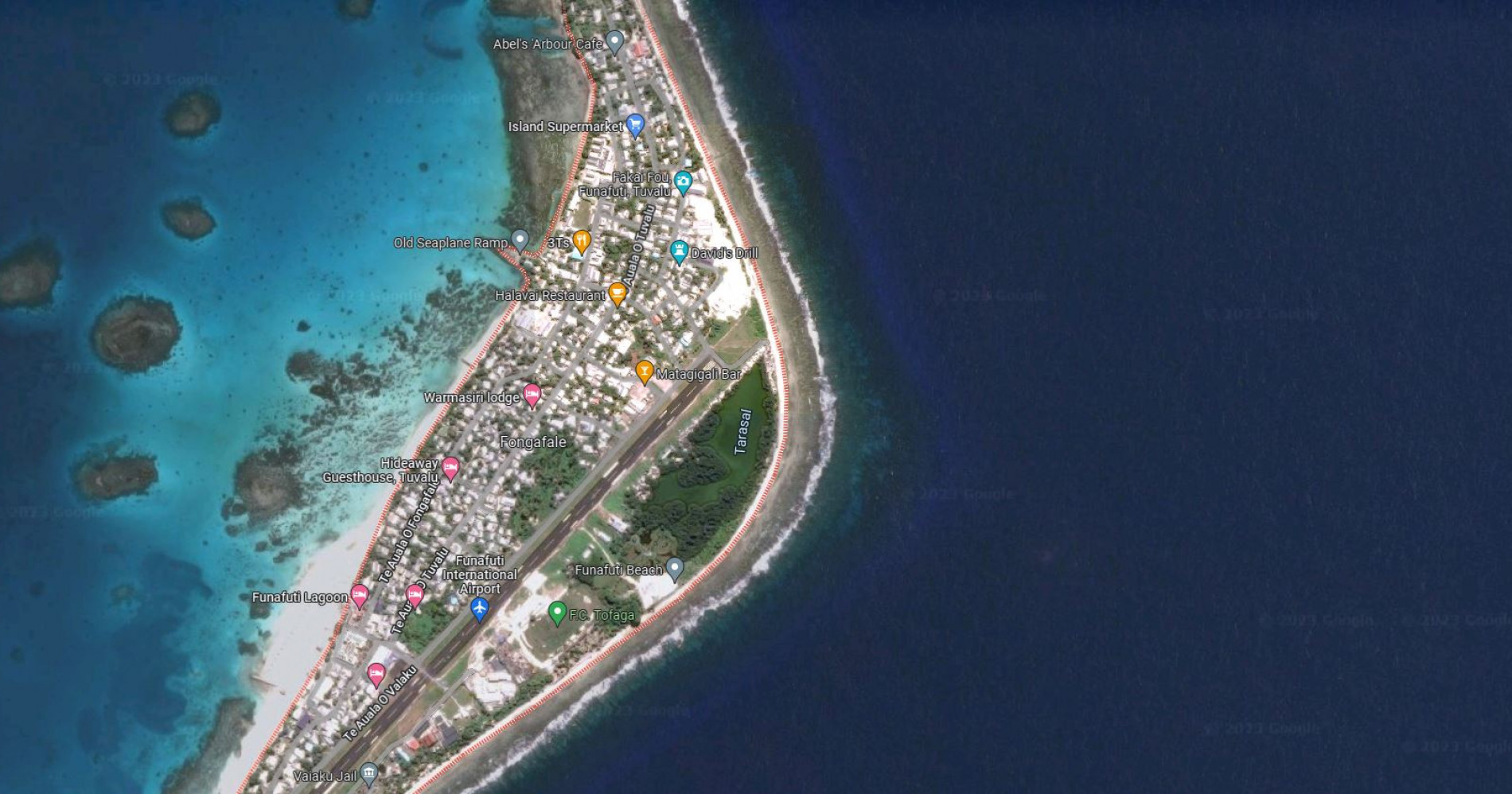 Peta Negara Tuvalu (Sumber gambar: Google Maps)