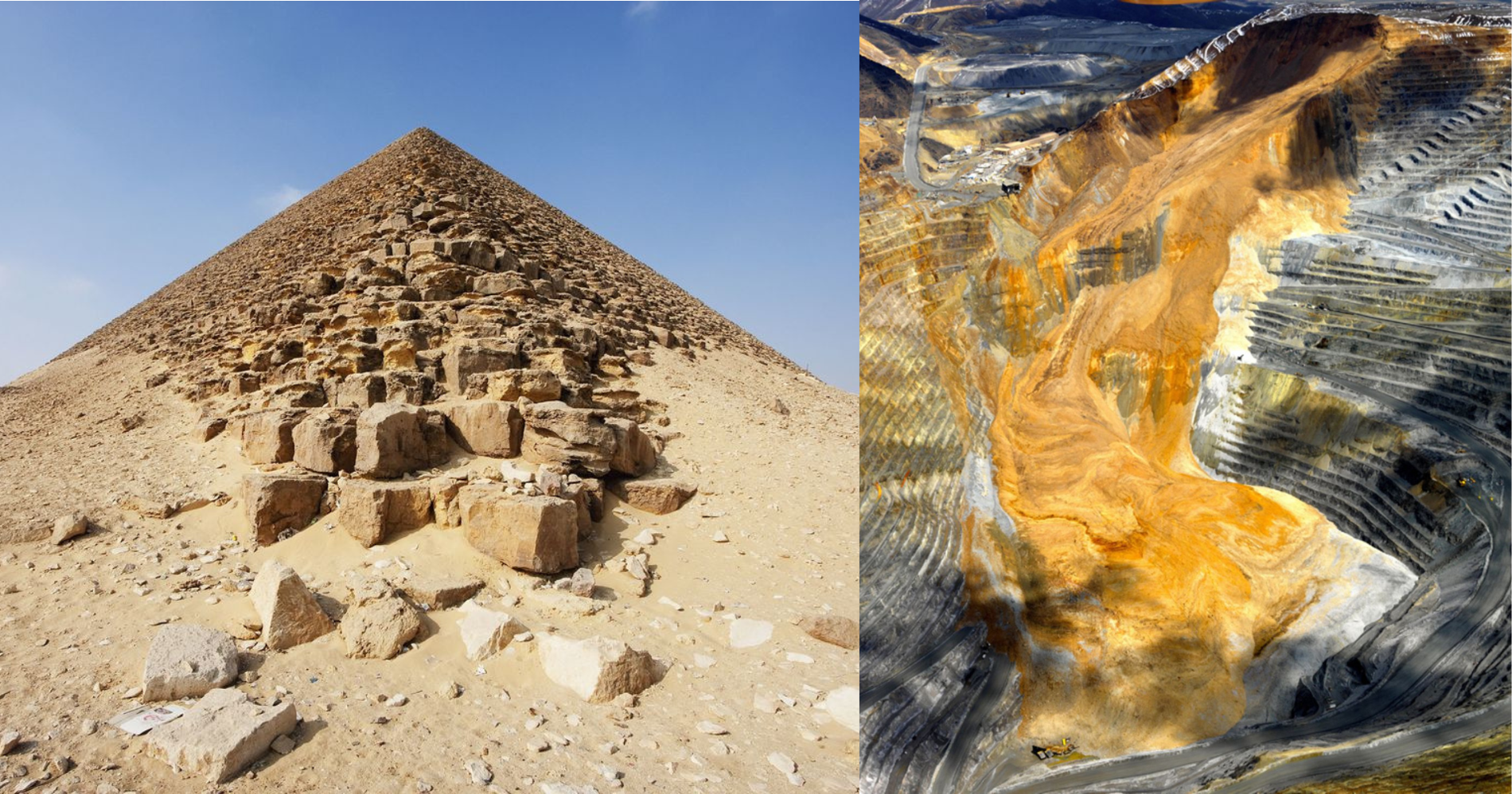 Piramida Giza dan Tambang Ngarai Bingham. (Foto: Bisnis.com)