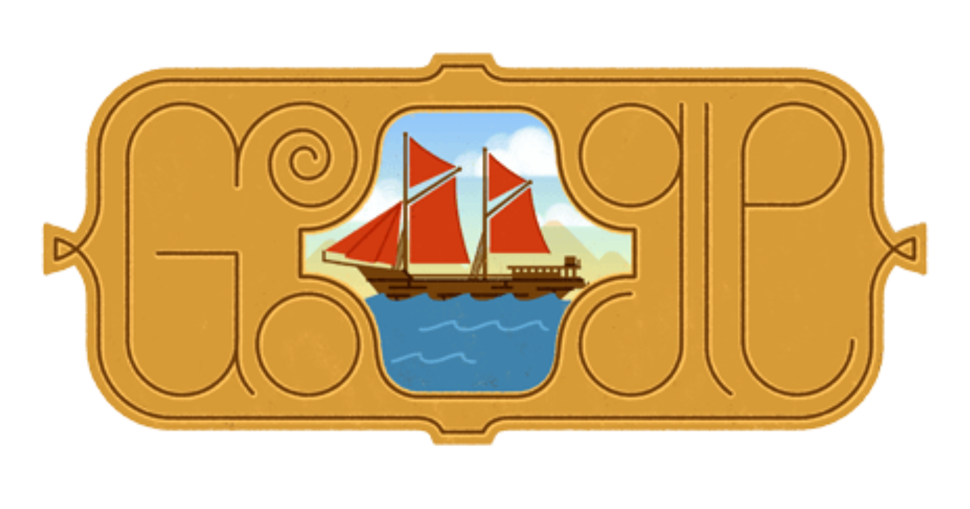 Google Doodle Kapal Pinisi hari ini (Foto: Google)