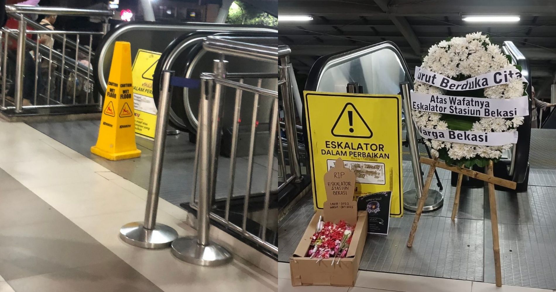 Kondisi Eskalator Stasiun Bekasi yang Terus Diupdate oleh @PenerbangRoket - Image: X @PenerbangRoket