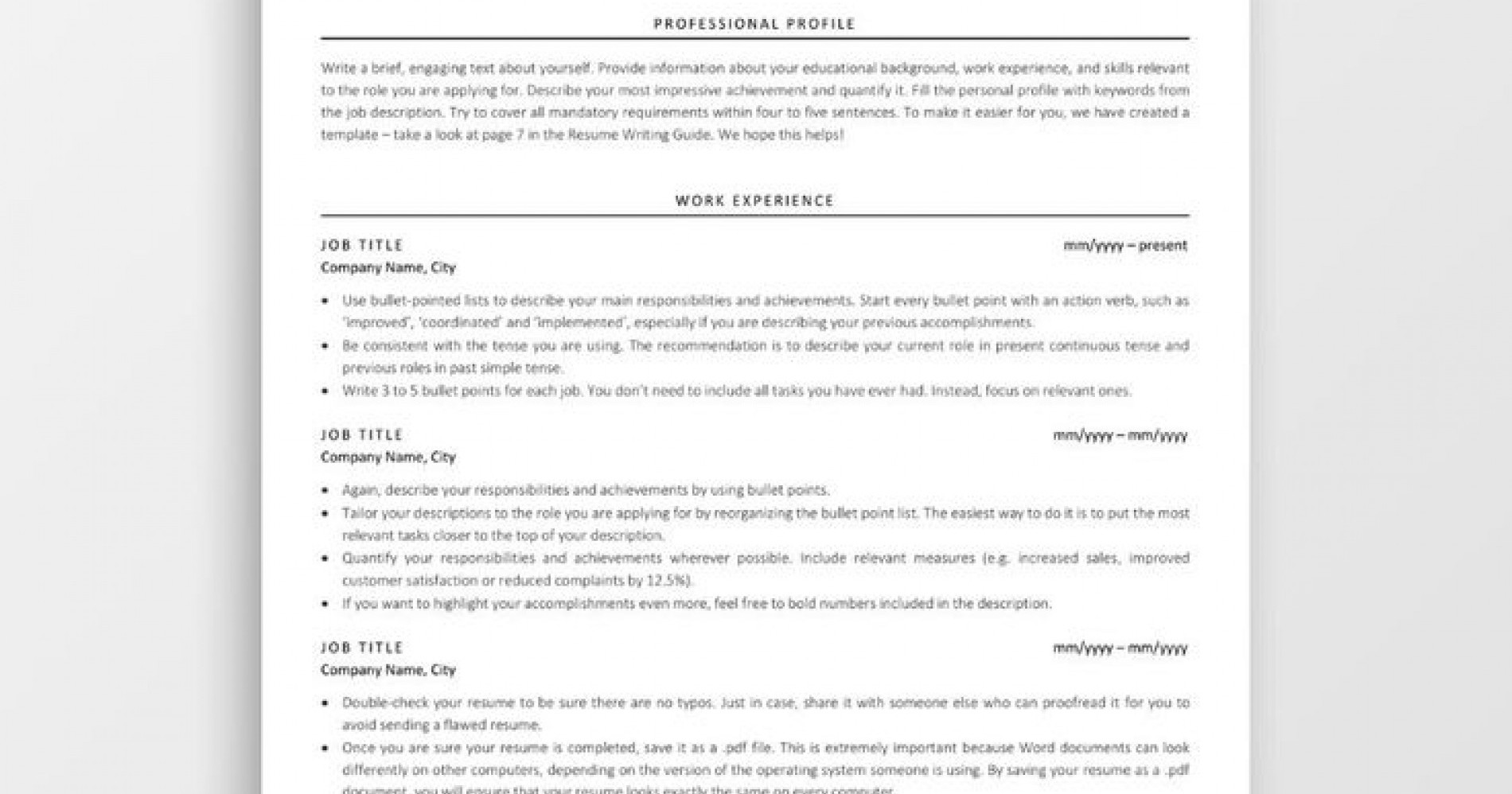 CV profesional (sumber gambar : pinterest)