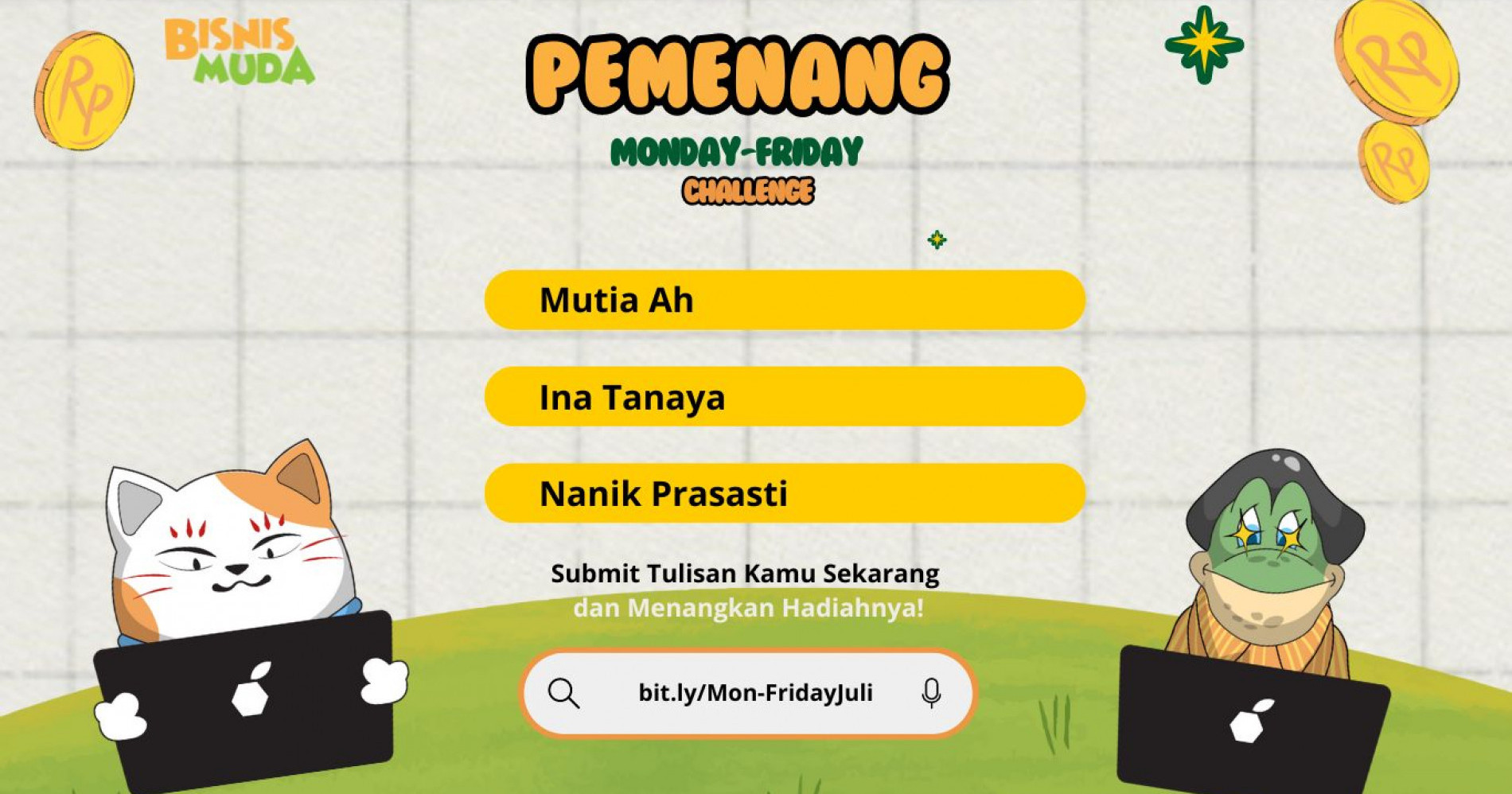 Pemenang tantangan menulis minggu ke-3, Selamat untuk para pemenang (Dokumen Bisnis Muda)