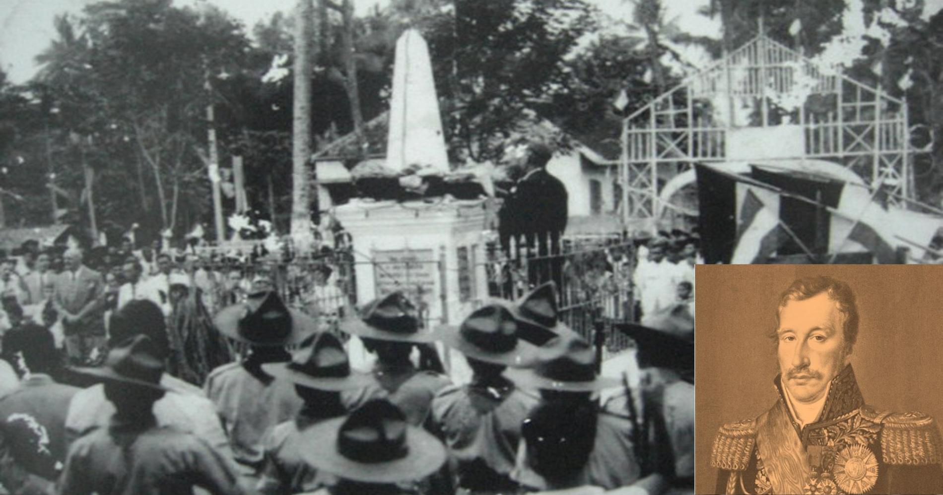 Tugu Cornelis Chastelein dan Lukisan Wajah Cornelis Chastelein, seorang saudaga kaya dari Belanda yang membebaskan 200 budak pekerja di Depok/Pinterest