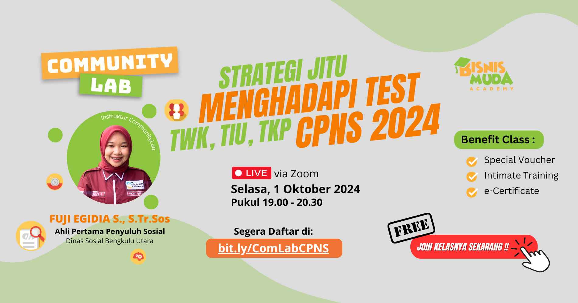 Kelas "Strategi Jitu Menghadapi Test CPNS TWK, TIU, TKP CPNS 2024"