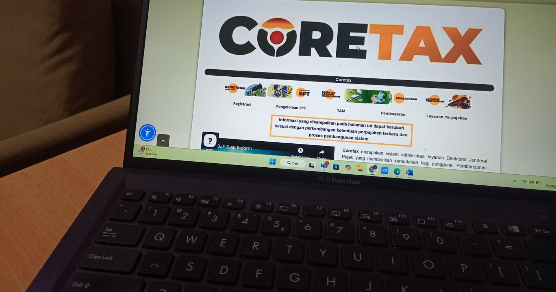 Ilustrasi membuka website coretax (Dokumentasi Pribadi)