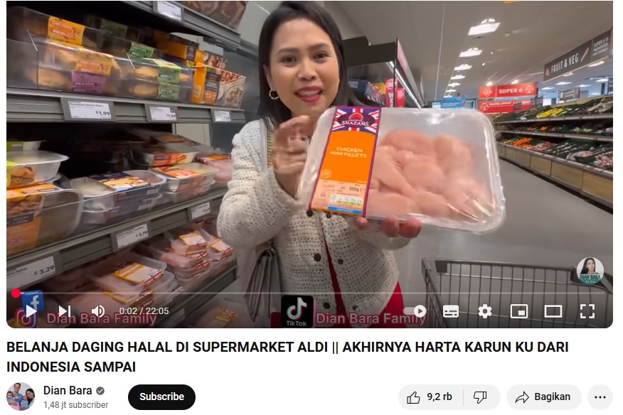 Salah satu konten belanja di Supermarket Aldi