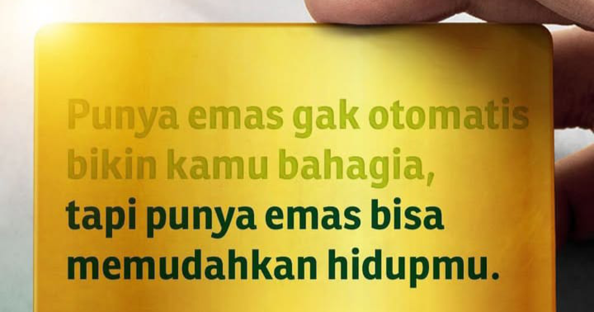 Investasi emas, tabungan masa depan (Sumber gambar: media sosial pegadaian) Investasi emas, tabungan masa depan (Sumber gambar: media sosial pegadaian)