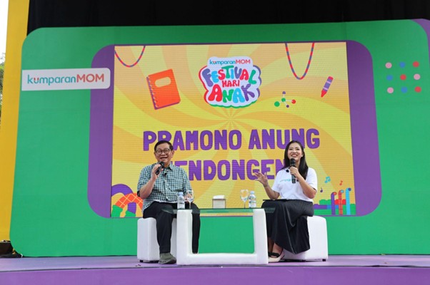 Sambutan dan pembacaan dongeng oleh Gubernur DKI Jakarta Pramono Anung. Foto: kumparan/Syawal Darisman.