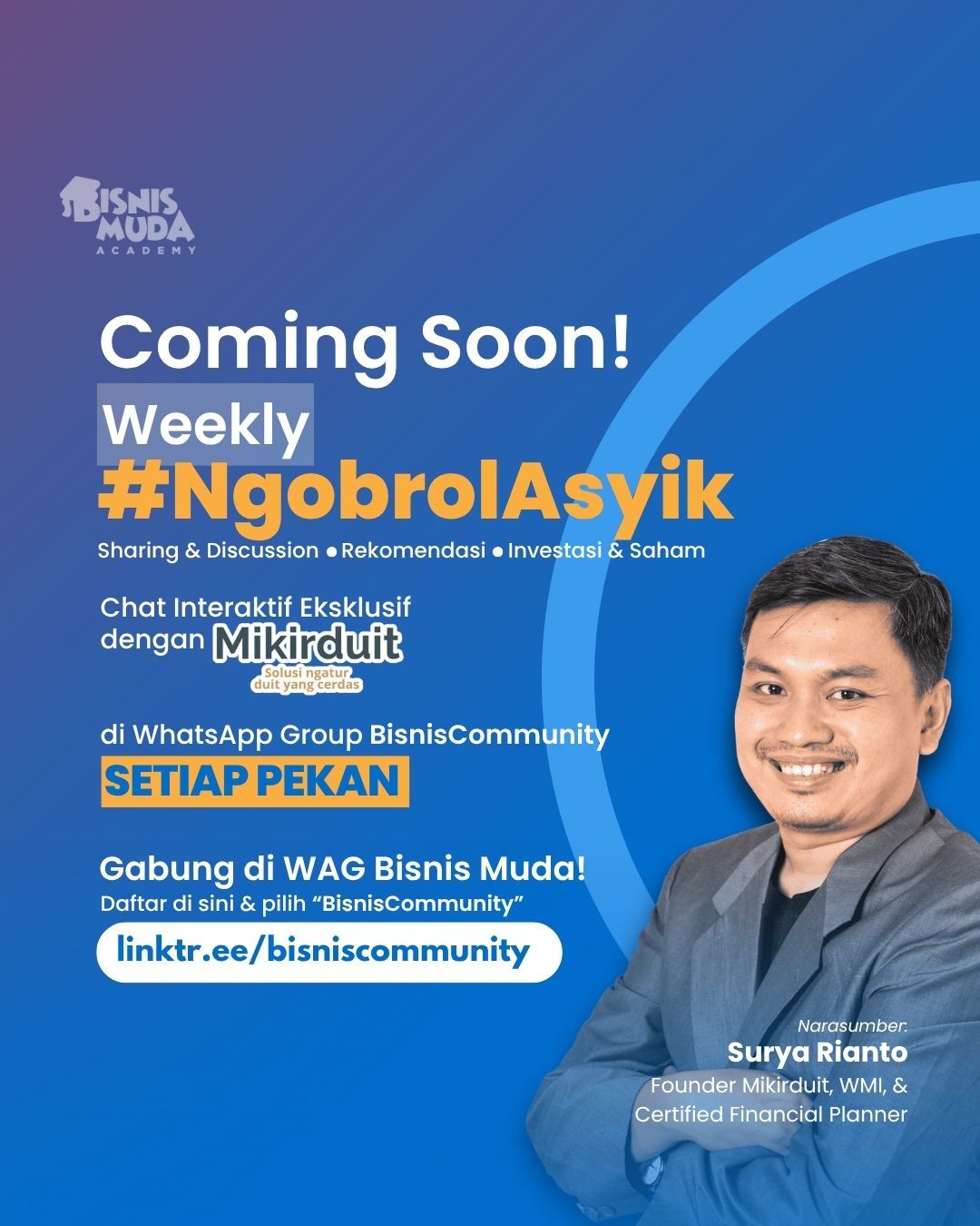 Ngobrol Asyik Bisnis Muda x Komunitas Mikir Duit
