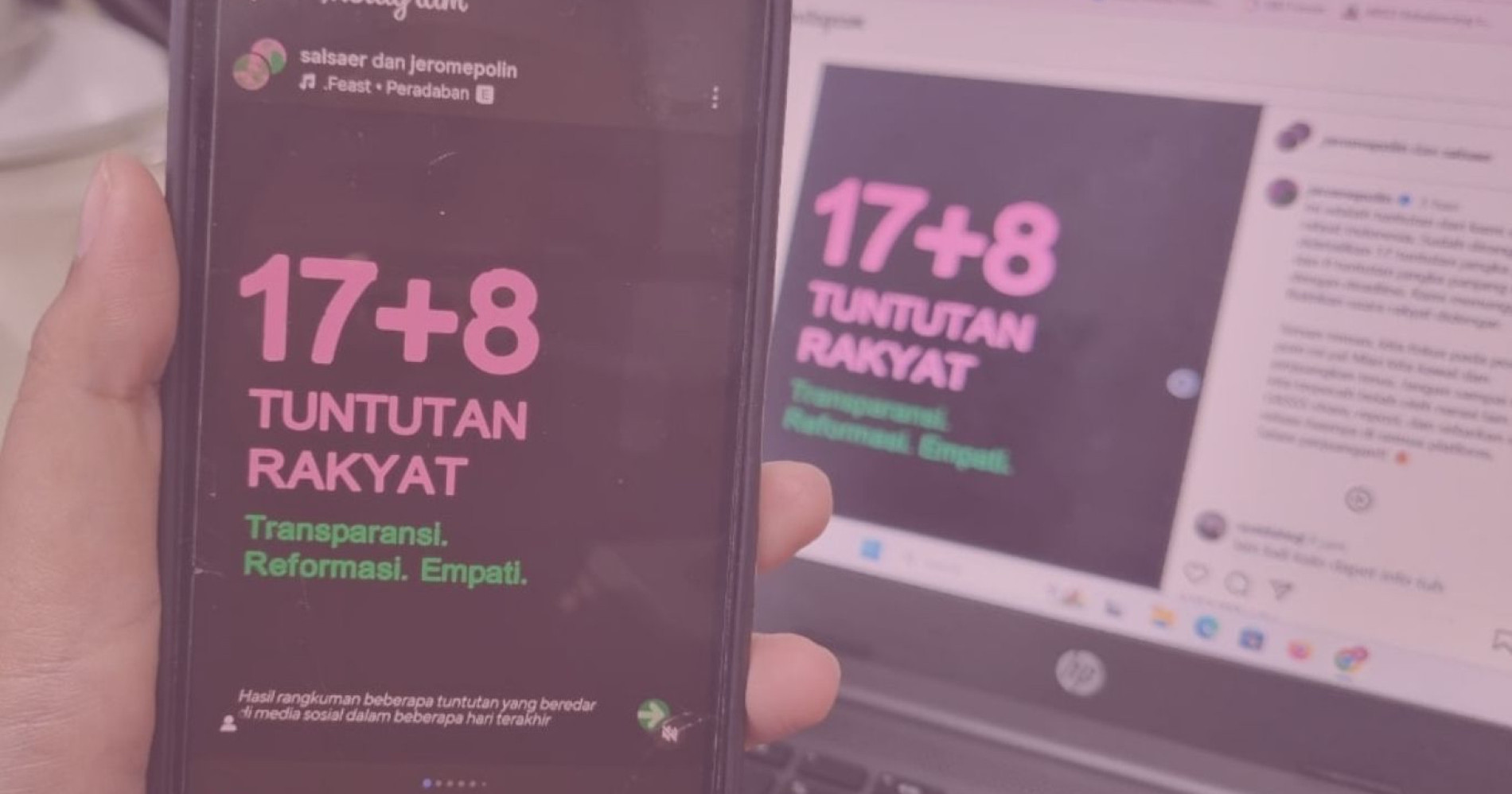 17+8 Tuntutan Rakyat (Foto Tangkapan Instagram @salsaer dan @jeromepolin) 17+8 Tuntutan Rakyat (Foto Tangkapan Instagram @salsaer dan @jeromepolin)
