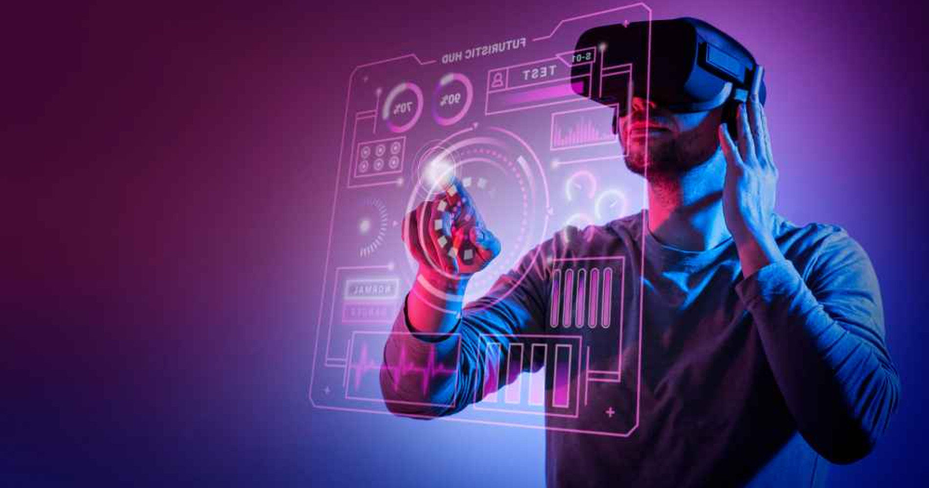 Ilustrasi orang memanfaatkan teknologi VR (Foto Freepik.com)
