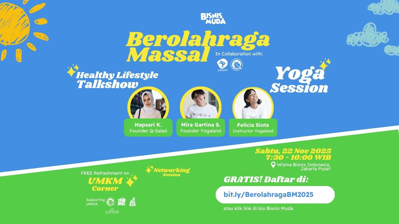 Berolahraga Massal Bisnis Muda Berkolaborasi dengan Yogaland x Q-Salad