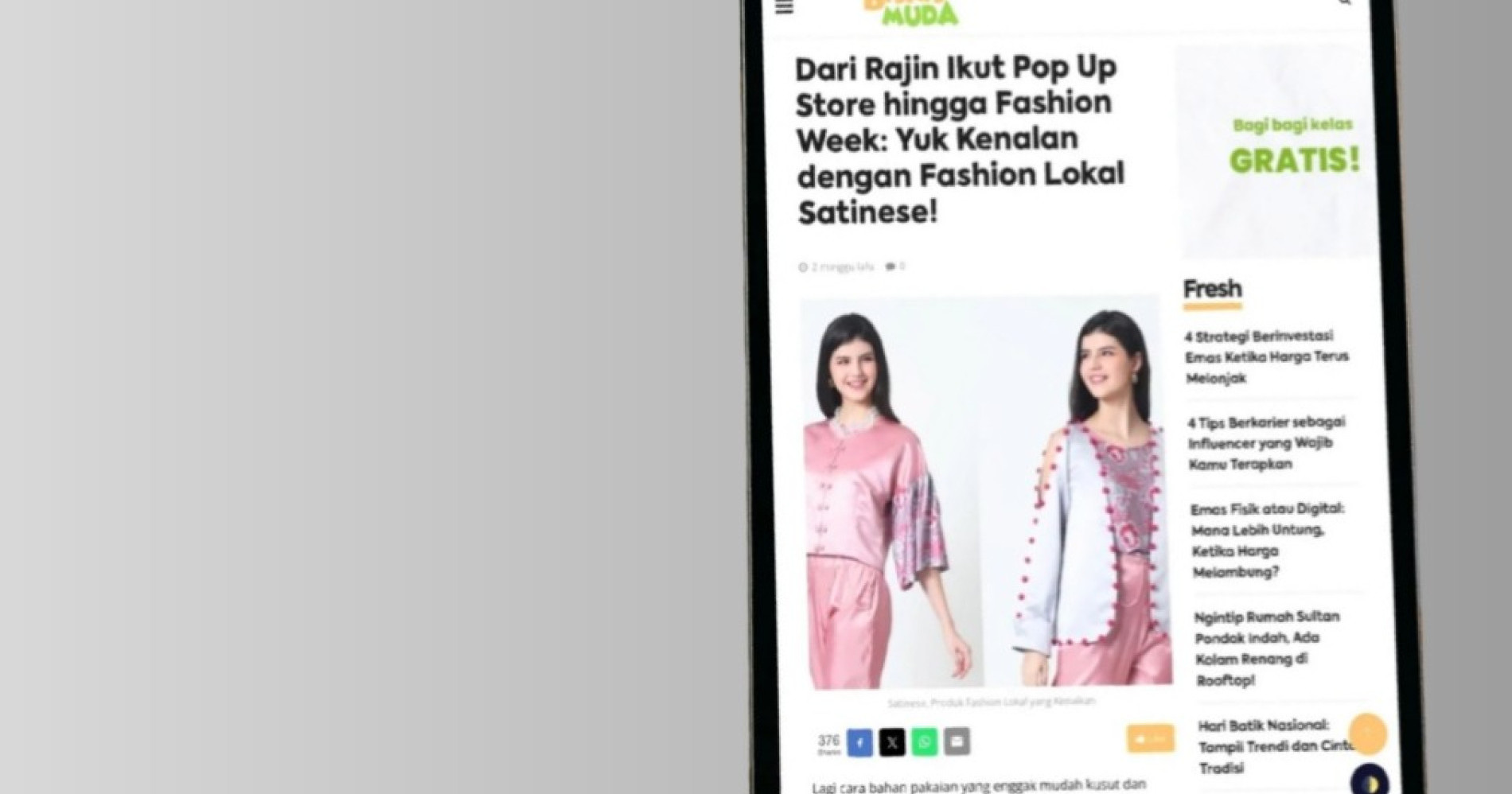 Cara Untuk Untung Maksimal dengan Menjadi Pemimpin Pasar dengan Konsep USP Ala  Satinese . Sumber gambar Instagram Satinese