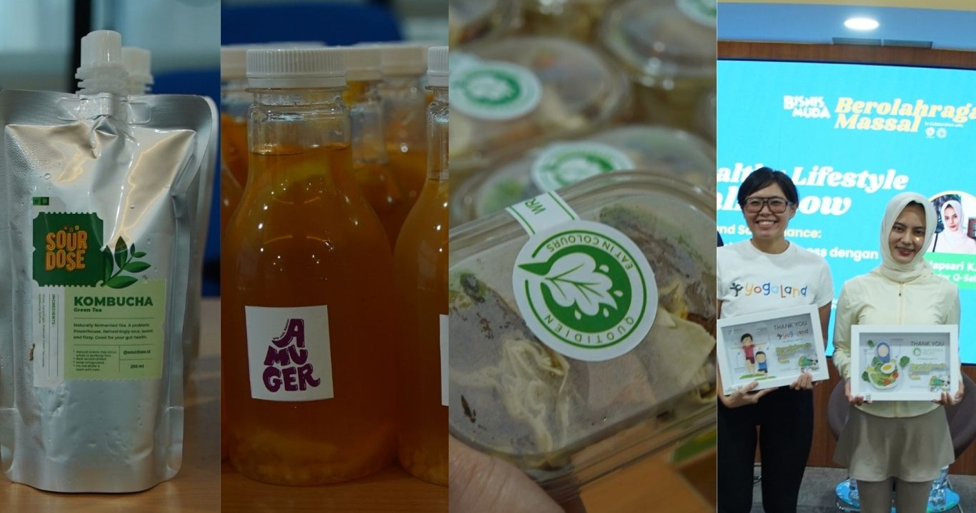 4 UMKM Support di acara Berolahraga Massal Bisnis Muda-Amuger, Sourdose, Quotidien, dan Lipeud (Bisnis Muda)