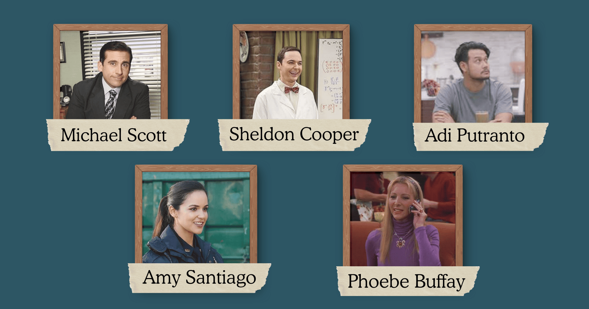 Contoh karakter-karakter dalam sitcom (Sumber: IMDb dan Netflix)