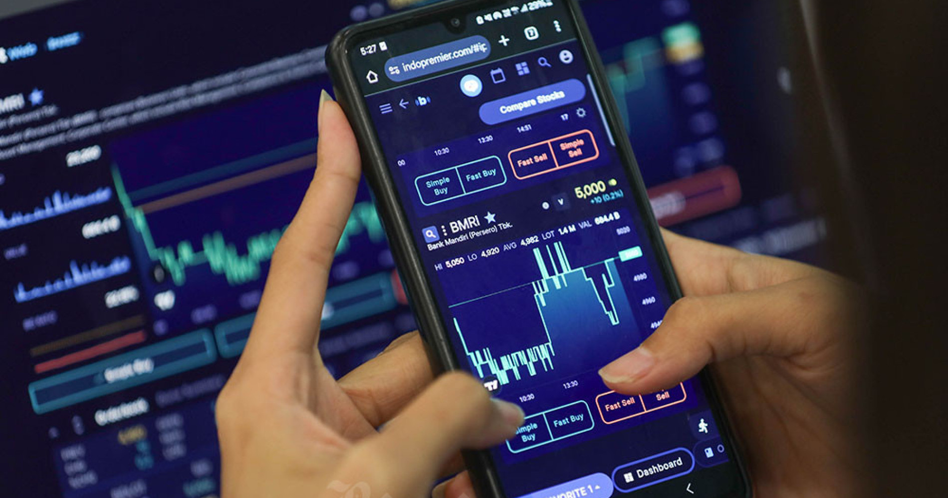 Pergerakan saham di pasar modal. Sumber: Bisnis Indonesia