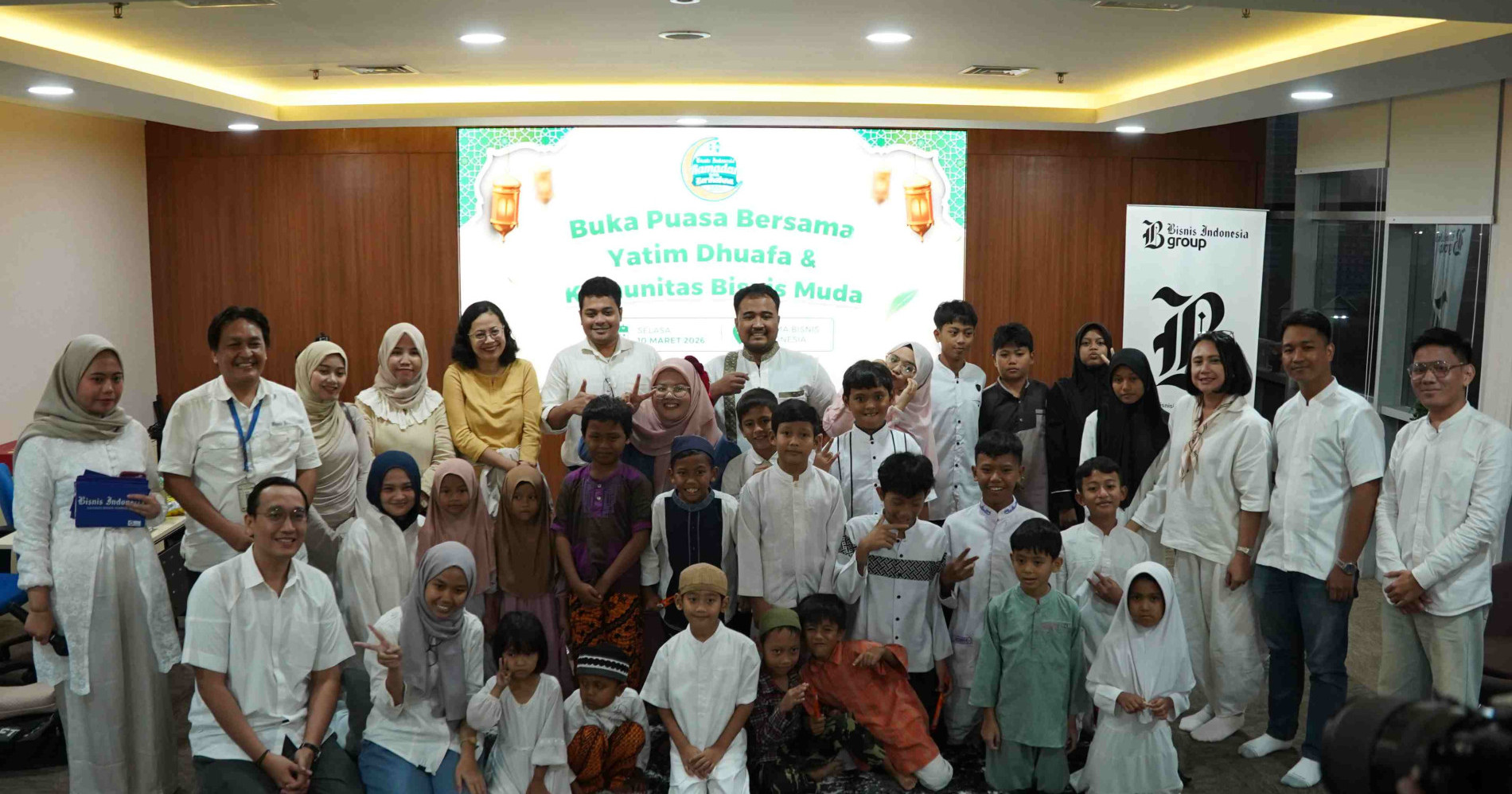 Keseruan acara Buka Puasa Bersama Bisnis Indonesia Group bersama Anak Yatim dan Member Komunitas Bisnis Muda (Dok/Rangga Bisnis Muda)