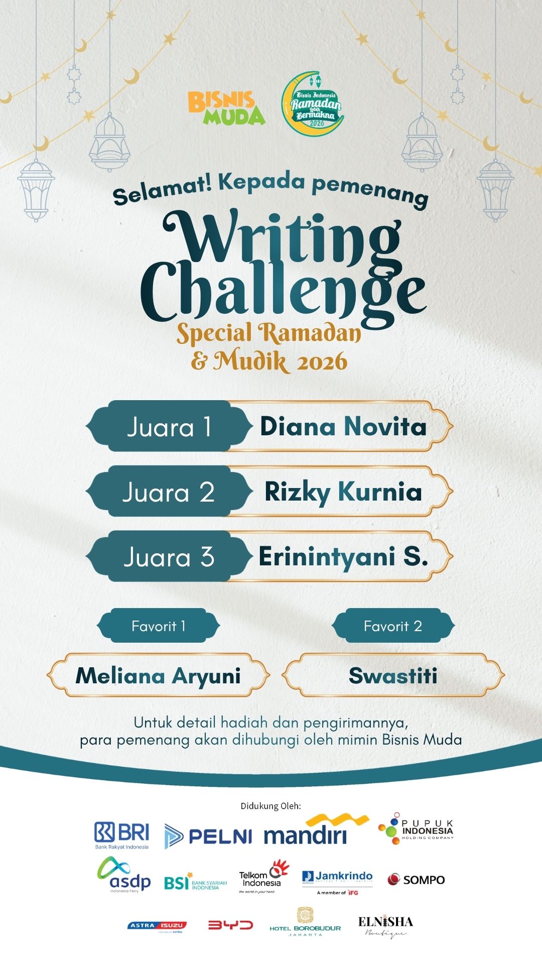 Pemenang Mon-Friday Challenge Ramadan 2026