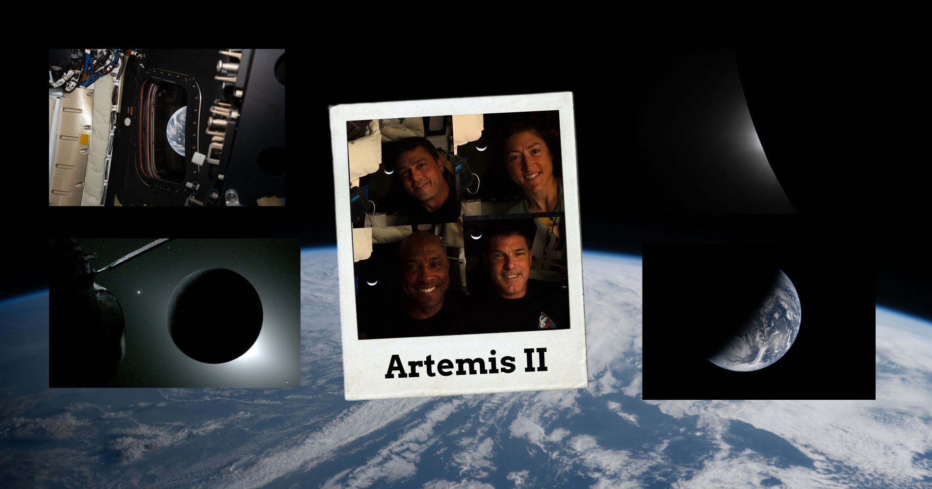 Dokumentasi oleh para astronaut Artemis II (Sumber: NASA dan Canva)