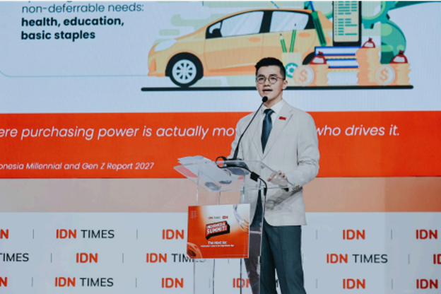 William Utomo, COO IDN saat peluncuran Indonesia Millennial & Gen Z Report 2027 dalam sesi pembukaan Indonesia Summit 2026