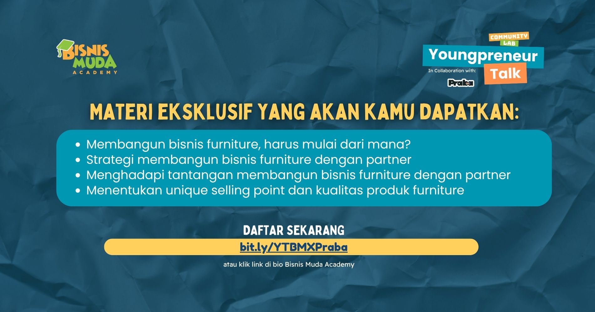 Youngpreneur Talk Bisnis Muda x Praba Living